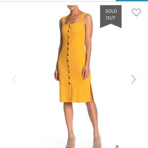 Madewell texture and thread M yellow button dress